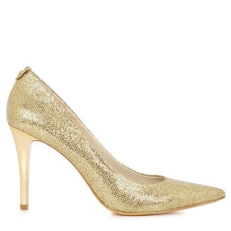 michael kors elisa gold pump|Michael Kors gold heels.